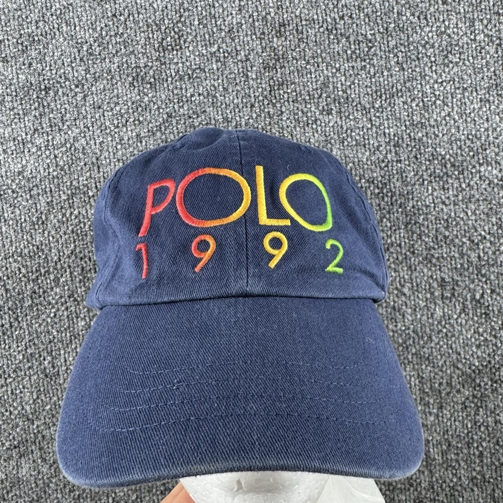 Polo Ralph Lauren Hat Cap Adult One Size Blue 1992 Embroidered Baseball Mens